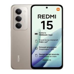 Smartphone Xiaomi Redmi 15 version européenne Snapdragon ® 685 Écran FHD+ DotDisplay de 6,9 pouces, appareil photo 50MP, 144Hz, batterie 7000mAh, IP64, 256 Go de ROM